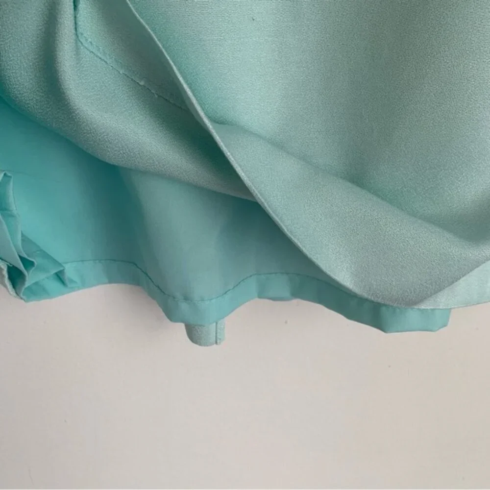 Vintage 80s Pastel Aqua Blue Skirt Suit Set
